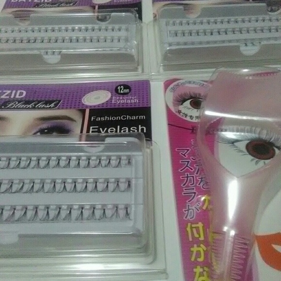 Other - 3 Set Individual False Eyelashes + Eyelash Curler